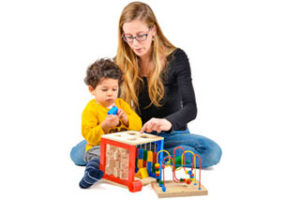 Child and Adult Playing on the Floor