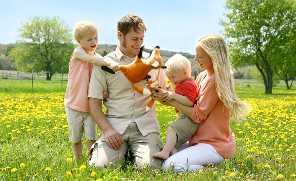 Family Playing Outside